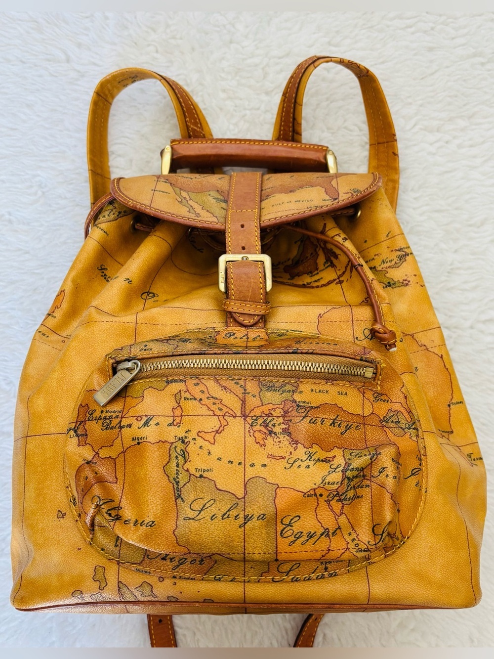 Alviero Martini 1A Classe Brown Leather Top Handle/Backpack Bag